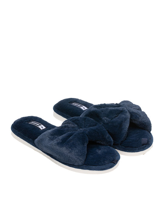 Issue Fashion Women's Slippers with Fur Blue
