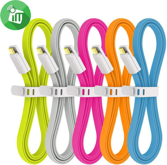 Delight Flat USB 2.0 to micro USB Cable Πράσινο 1m (C04G0100146)