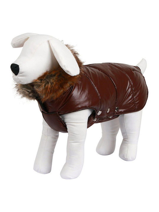 Kerbl Brown Fleece / Waterproof / Windproof Dog Coat with 35cm Back Length