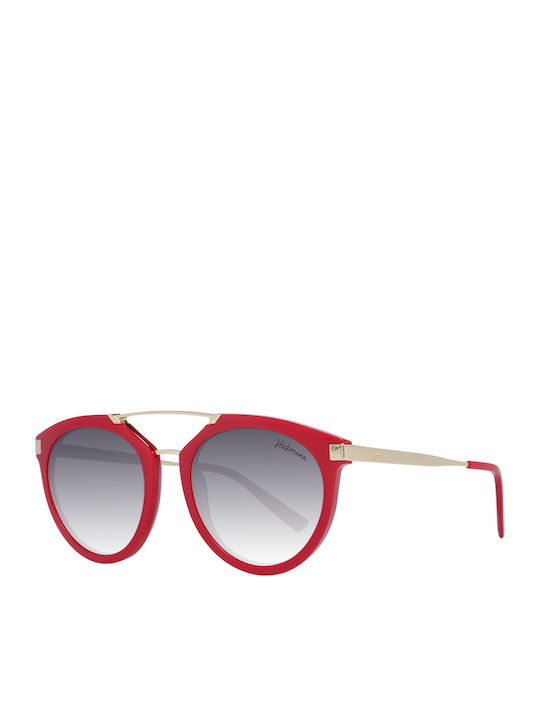 Ana Hickmann Damen Sonnenbrille mit Rot Gestell und Schwarz Verlaufsfarbe Linse