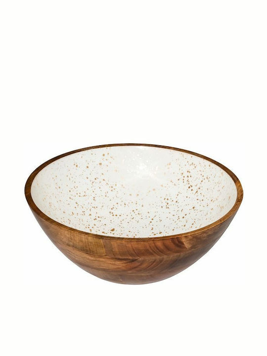 Wooden Salad Bowl White 25x25x7cm 2pcs