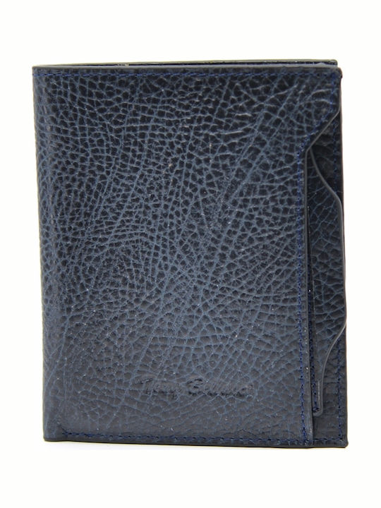 Leather Men's Wallet Coins Blue