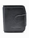 Leather Men's Wallet Coins Black