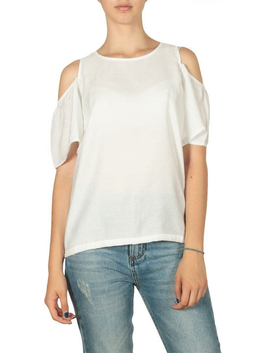 Minimum Women's Blouse Short Sleeve White
