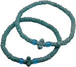 Prayer Beads Turquoise Drizzle with Turquoise Bead & Cross