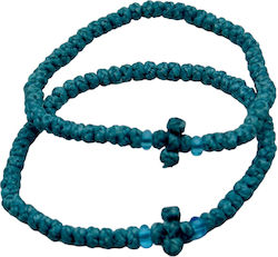 Prayer Beads Turquoise Drizzle with Turquoise Bead & Cross