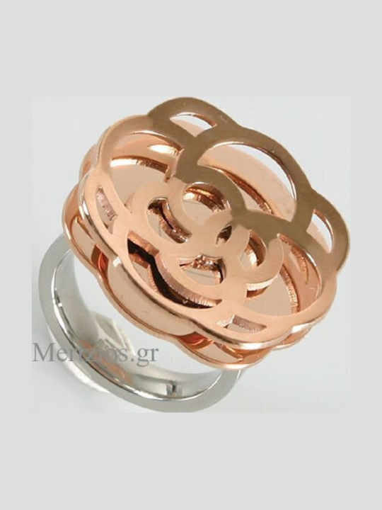 Visetti Damen Ring aus Stahl Vergoldet