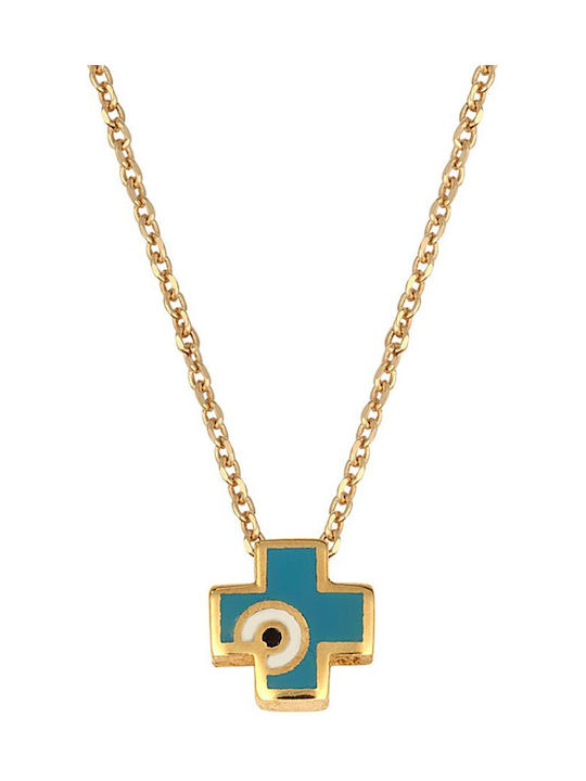 Verorama Cross from Gold Plated Silver with Chain