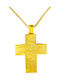 Herren Gold Kreuz 14K mit Kette