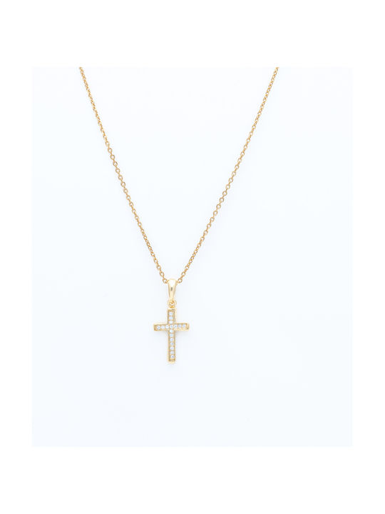 Cross from Gold Plated Silver with Chain