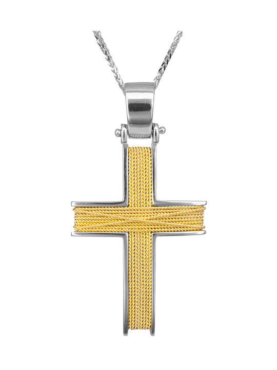 Men's Gold Cross 14K with the Crucified with Chain