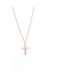 Cross from Rose Gold Plated Silver with Chain