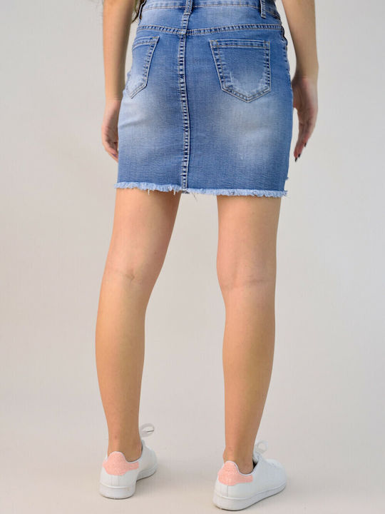 Potre Denim Mini Skirt in Blue color