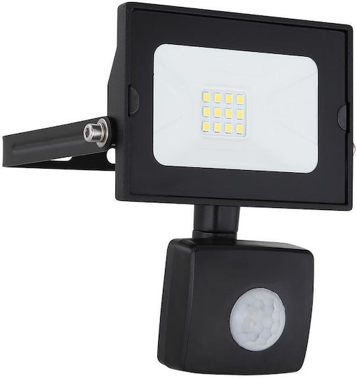 Globo Lighting Στεγανός Προβολέας LED 10W Ψυχρό Λευκό 6000K με Αισθητήρα Κίνησης IP44