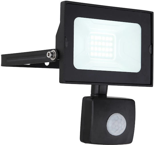 Globo Lighting Στεγανός Προβολέας LED 20W Ψυχρό Λευκό 6000K με Αισθητήρα Κίνησης IP44