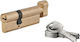Thirard Lock Cylinder 80mm (50-30) with Knob and 5 Keys Gold