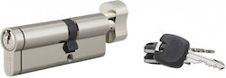 Thirard Lock Cylinder Security 85mm (35-50) with Knob and 3 Keys Silver