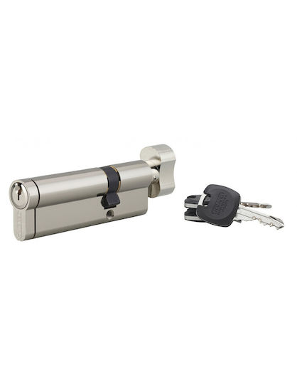 Thirard Lock Cylinder Security 90mm (30-60) with Knob and 3 Keys Silver