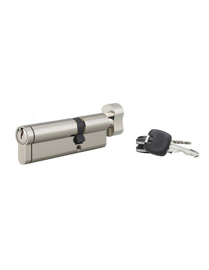 Thirard Lock Cylinder Security 95mm (35-60) with Knob and 3 Keys Silver