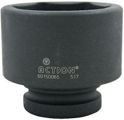 Action Socket Pneumatic Hex with Square Drive 1/2" Diameter 32mm