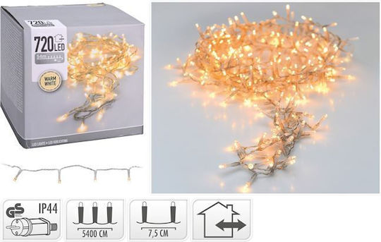 720 Lichterketten LED 54m. Warmes Weiß in Zeichenfolge 1Stück