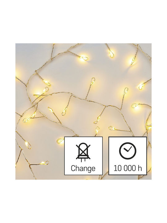 100 Luminite LED 2.4m. Alb cald Baterie tip Șir 1buc