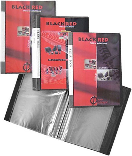 Black Red Clipboard Flexible with 100 plastic sleeves Slides for Paper A4 Black 1pcs