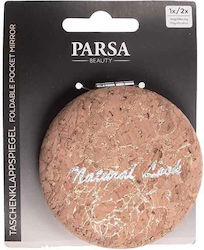 Parsa Double Sided Compact Makeup Mirror Brown