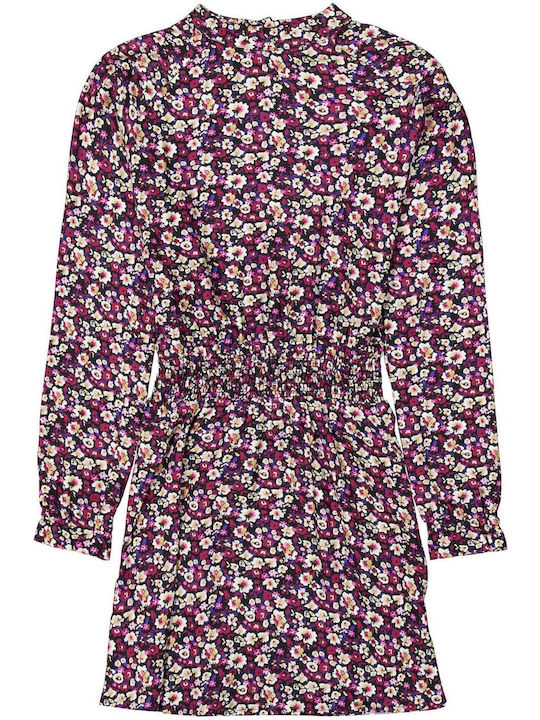 Rochie pentru Copii Mânecă lungă Floral Burgundy