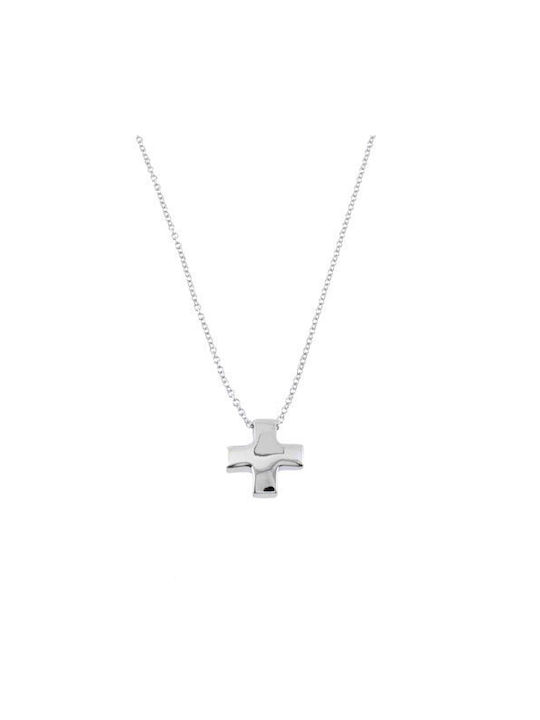 Weißgold Kreuz 14K mit Kette