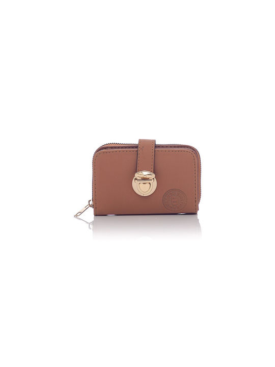 David Polo Small Women's Wallet Coins Tabac Brown