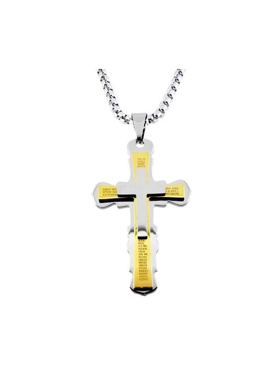 Men's Cross from Steel with Chain