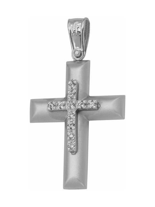 Weißgold Kreuz 14K