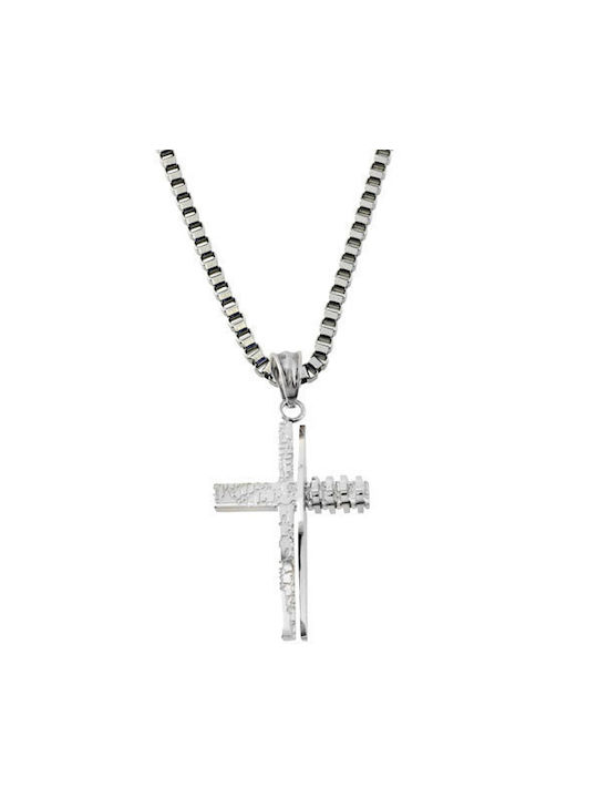 Herren Kreuz aus Stahl mit Kette