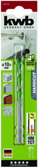 KWB Akku-top Φ.10mm Τρυπάνι Καρβιδίου με Κυλινδρικό Στέλεχος για Δομικά Υλικά, Γυαλί και Πλακίδια 10mm