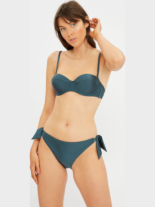 Pretty Me Eriphyle Bikini Slip with Ties Green