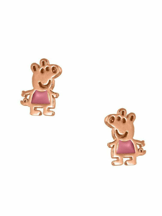 Amor Amor 925 Gold Plated Kids Earrings Studs made of Silver