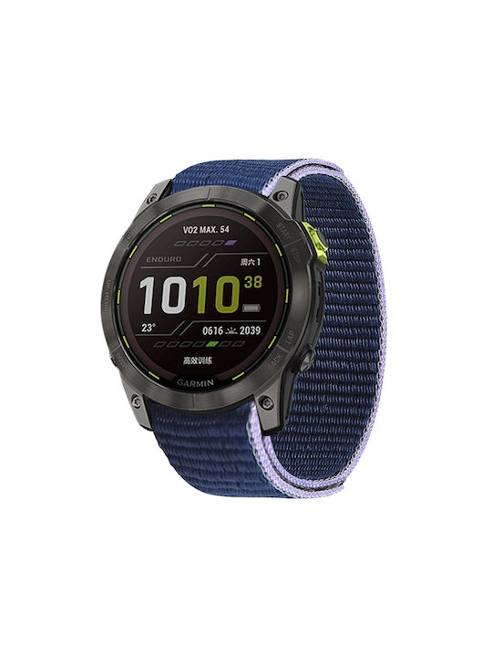Watch Armband Stoff Blau (Fenix 3 / 5X / 5X Plus / 6X / 6X Pro / 7X / 7X Pro / 8 (51mm))