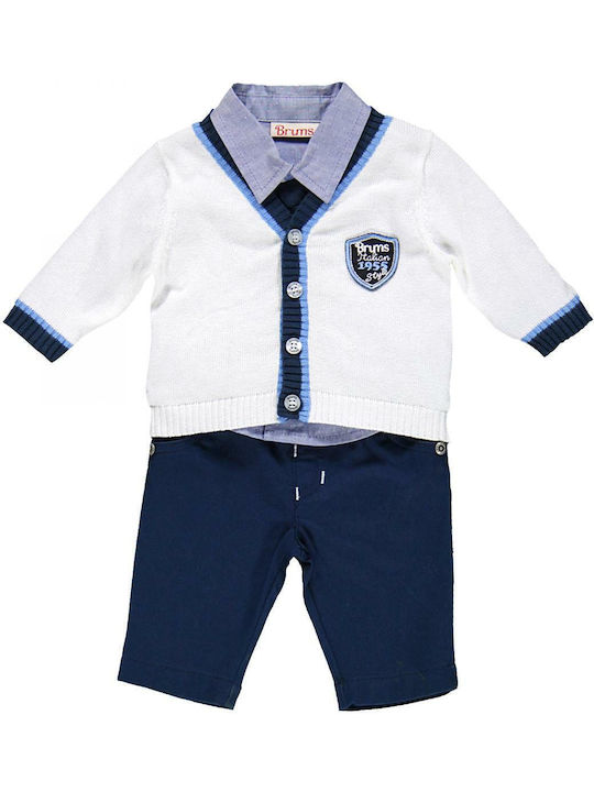 Brums Kids Set with Shorts Winter 2pcs Blue Compl 3pz C Cravattino