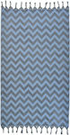 Ζικ Ζακ Beach Towel Gray with Fringes 170x90cm.