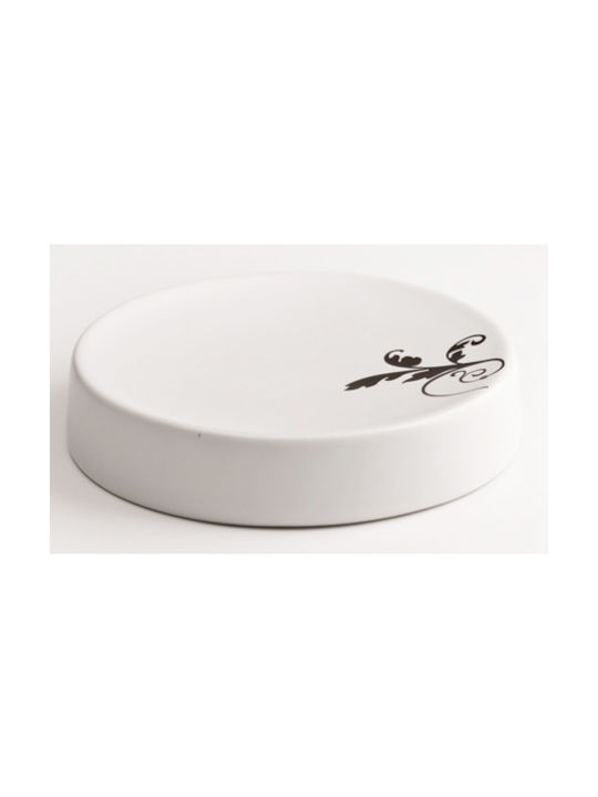Πάγκου Floral Κεραμική Ceramic Soap Dish Countertop White