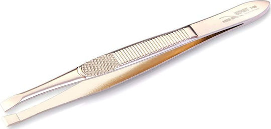 Nghia Τσιμπιδάκι Φρυδιών με Ίσια Μύτη Nghia Export Tweezers T-08 Ακριβές Καλλυντικό Ασημί