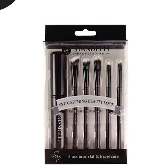 Standelli Set with Makeup Brushes made of Synthetic Hair Kit 5pcs & Travel Case 5pcs