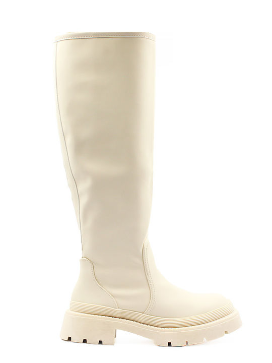 Alta Moda Women's Boots with Zipper Beige