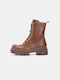 Alta Moda Women's Combat Boots Tabac Brown