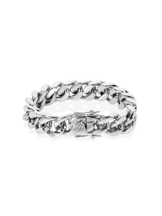 Legend Accessories Unisex Silver Hand Wide Chain White 23cm