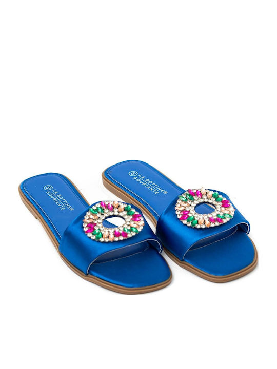 Women's Flat Sandals in Blue Color