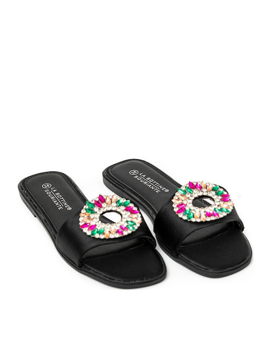 Women's Flat Sandals in Black Color