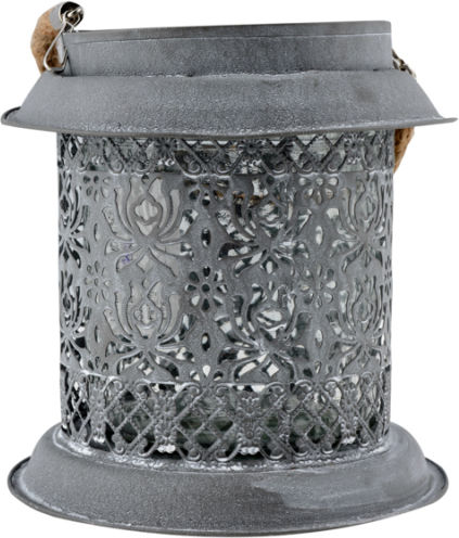 Zen Collection Χριστουγεννιάτικο Μεταλλικό Φαναράκι Γκρι 17x13εκ.