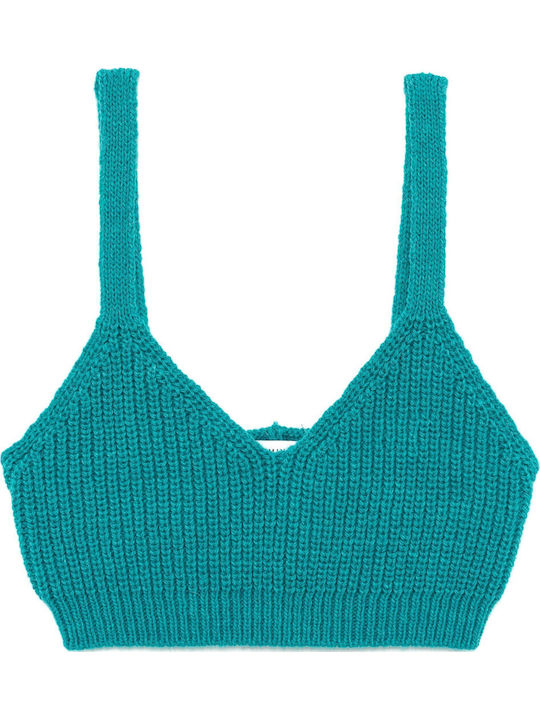 Lumina Γυναικείο Crop Top με Τιράντες Πράσινο